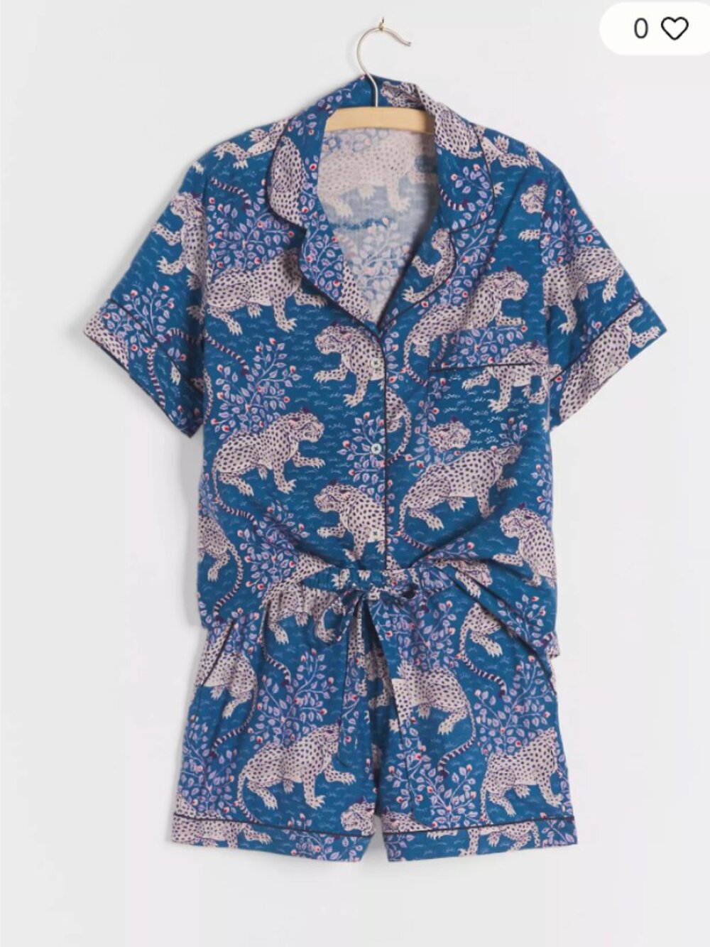 Printfresh Anthropologie Snow Leopard Shortie Sleep Set Women's Large